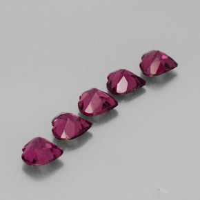 Rhodolite Garnet Gemstone in 5 x 5 mm (calibrated) Size for Sale, Rhodolite Garnet Stone in Raspberry Red Color