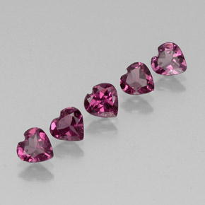 2.29 ct Red Rhodolite Garnet Gemstone, Rhodolite Garnet Gem in Heart Facet Shape for Sale.