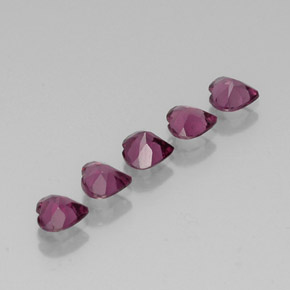 Rhodolite Garnet Gemstone in 5 x 5 mm (calibrated) Size for Sale, Rhodolite Garnet Stone in Raspberry Red Color