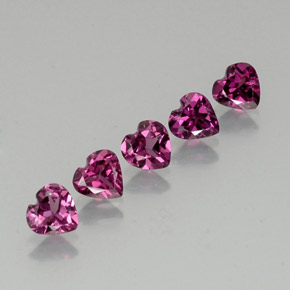 2.35 ct Red Rhodolite Garnet Gemstone, Rhodolite Garnet Gem in Heart Facet Shape for Sale.