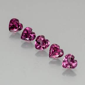 2.35 ct Red Rhodolite Garnet Stone, Natural Rhodolite Garnet in Heart Facet Shape for Sale
