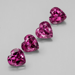 1.94 ct Red Rhodolite Garnet Gemstone, Rhodolite Garnet Gem in Heart Facet Shape for Sale.