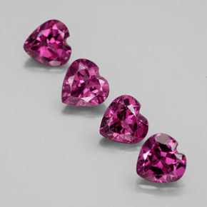 1.94 ct Red Rhodolite Garnet Stone, Natural Rhodolite Garnet in Heart Facet Shape for Sale