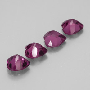 Rhodolite Garnet Gemstone in 4.9 x 4.8 mm Size for Sale, Rhodolite Garnet Stone in Raspberry Red Color