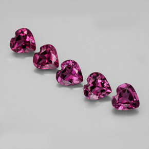 2.36 ct Red Rhodolite Garnet Gemstone, Rhodolite Garnet Gem in Heart Facet Shape for Sale.