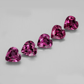 2.36 ct Red Rhodolite Garnet Stone, Natural Rhodolite Garnet in Heart Facet Shape for Sale