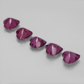 Rhodolite Garnet Gemstone in 5 x 5 mm (calibrated) Size for Sale, Rhodolite Garnet Stone in Raspberry Red Color