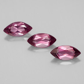1.46 ct Red Rhodolite Garnet Gemstone, Rhodolite Garnet Gem in Marquise Facet Shape for Sale.