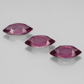 Rhodolite Garnet Gemstone in 7 x 3.5 mm (calibrated) Size for Sale, Rhodolite Garnet Stone in Raspberry Red Color
