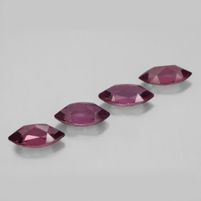 Rhodolite Garnet Gemstone in 7 x 3.5 mm (calibrated) Size for Sale, Rhodolite Garnet Stone in Raspberry Red Color
