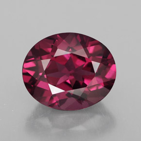 1.77 ct Red Rhodolite Garnet Gemstone, Rhodolite Garnet Gem in Oval Facet Shape for Sale.
