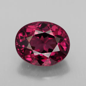 2.24 ct Red Rhodolite Garnet Gemstone, Rhodolite Garnet Gem in Oval Facet Shape for Sale.