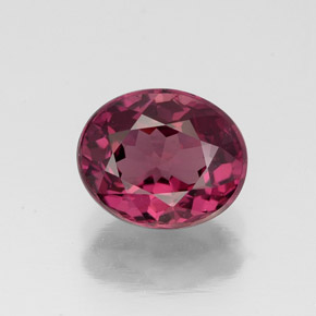 2.02 ct Red Rhodolite Garnet Gemstone, Rhodolite Garnet Gem in Oval Facet Shape for Sale.
