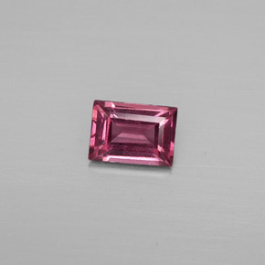 0.70 ct Red Rhodolite Garnet Gemstone, Rhodolite Garnet Gem in Baguette Facet Shape for Sale.