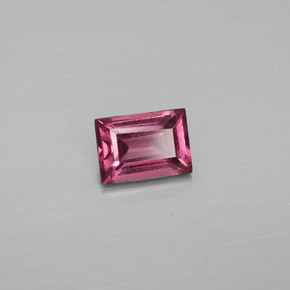 0.70 ct Red Rhodolite Garnet Stone, Natural Rhodolite Garnet in Baguette Facet Shape for Sale