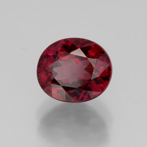 2.68 ct Red Rhodolite Garnet Stone, Natural Rhodolite Garnet in Oval Facet Shape for Sale