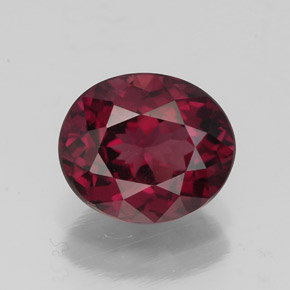 2.21 ct Red Rhodolite Garnet Gemstone, Rhodolite Garnet Gem in Oval Facet Shape for Sale.