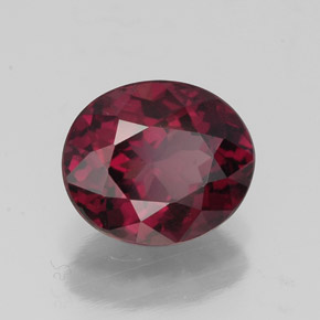 2.21 ct Red Rhodolite Garnet Stone, Natural Rhodolite Garnet in Oval Facet Shape for Sale