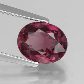 2.16 ct Red Rhodolite Garnet Stone, Natural Rhodolite Garnet in Oval Facet Shape for Sale