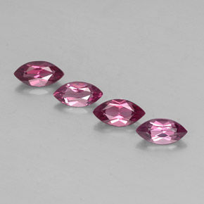 1.82 ct Red Rhodolite Garnet Gemstone, Rhodolite Garnet Gem in Marquise Facet Shape for Sale.