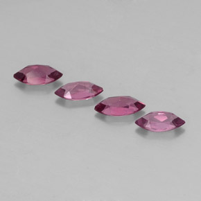 Rhodolite Garnet Gemstone in 7 x 3.5 mm (calibrated) Size for Sale, Rhodolite Garnet Stone in Raspberry Red Color