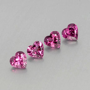 1.92 ct Violet Rhodolite Garnet Gemstone, Rhodolite Garnet Gem in Heart Facet Shape for Sale.