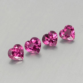 2.10 ct Violet Rhodolite Garnet Gemstone, Rhodolite Garnet Gem in Heart Facet Shape for Sale.