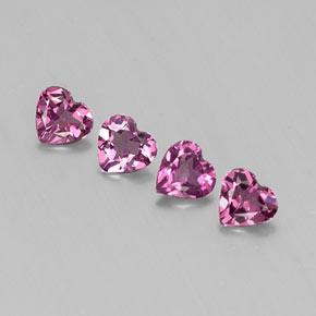 1.61 ct Violet Rhodolite Garnet Stone, Natural Rhodolite Garnet in Heart Facet Shape for Sale