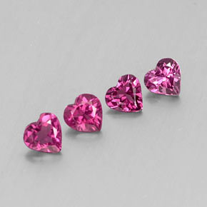 1.88 ct Violet Rhodolite Garnet Gemstone, Rhodolite Garnet Gem in Heart Facet Shape for Sale.