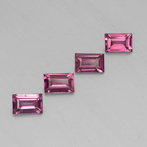2.19 ct Red Rhodolite Garnet Stone, Natural Rhodolite Garnet in Baguette Facet Shape for Sale