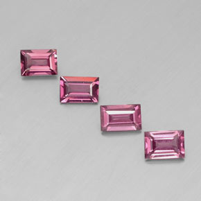 2.31 ct Red Rhodolite Garnet Gemstone, Rhodolite Garnet Gem in Baguette Facet Shape for Sale.