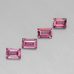 2.31 ct Red Rhodolite Garnet Stone, Natural Rhodolite Garnet in Baguette Facet Shape for Sale