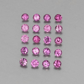 1.30 ct Red Rhodolite Garnet Stone, Natural Rhodolite Garnet in Round Facet Shape for Sale