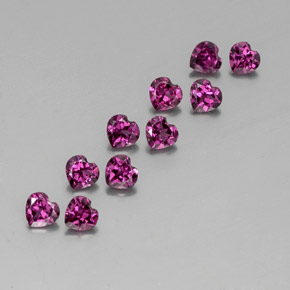 2.85 ct Red Rhodolite Garnet Stone, Natural Rhodolite Garnet in Heart Facet Shape for Sale
