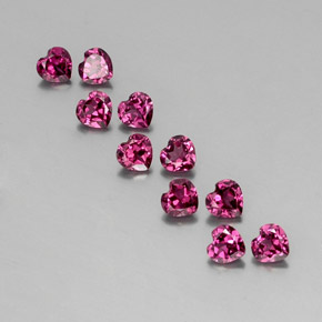 2.81 ct Red Rhodolite Garnet Gemstone, Rhodolite Garnet Gem in Heart Facet Shape for Sale.