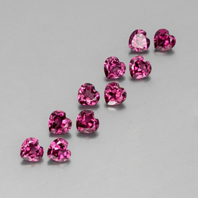 2.81 ct Red Rhodolite Garnet Stone, Natural Rhodolite Garnet in Heart Facet Shape for Sale