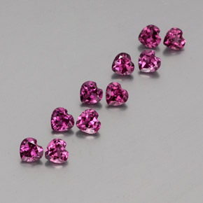 2.87 ctw Purple Rhodolite Garnet Stones, Natural Rhodolite Garnet in Heart Facet Shape for Sale
