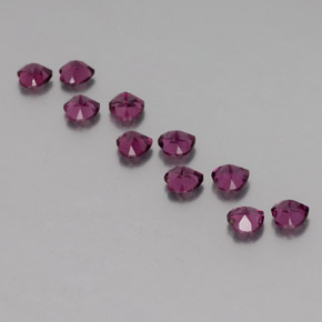 Rhodolite Garnet Gemstones in 4 x 3.8 mm Size for Sale, Rhodolite Garnet Stones in Medium Purple Color