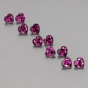 3.00 ct Red Rhodolite Garnet Gemstone, Rhodolite Garnet Gem in Heart Facet Shape for Sale.