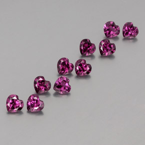 3.00 ct Red Rhodolite Garnet Stone, Natural Rhodolite Garnet in Heart Facet Shape for Sale
