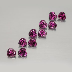 3.25 ct Red Rhodolite Garnet Gemstone, Rhodolite Garnet Gem in Heart Facet Shape for Sale.