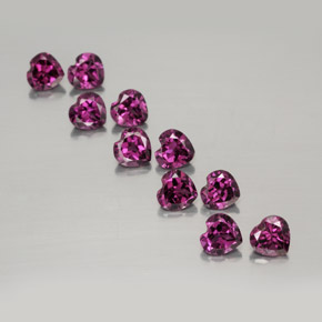 3.25 ct Red Rhodolite Garnet Stone, Natural Rhodolite Garnet in Heart Facet Shape for Sale