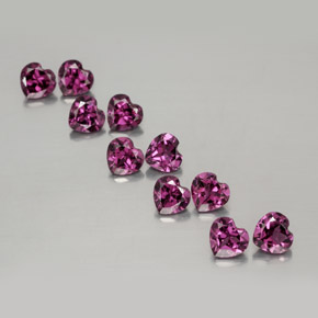 2.95 ctw Red Rhodolite Garnet Stones, Natural Rhodolite Garnet in Heart Facet Shape for Sale