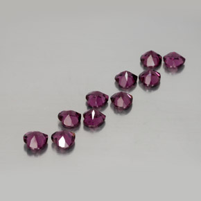 Rhodolite Garnet Gemstones in 4 x 3.8 mm Size for Sale, Rhodolite Garnet Stones in Raspberry Red Color