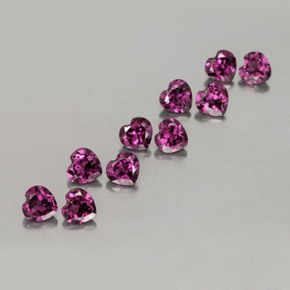 3.00 ct Red Rhodolite Garnet Gemstone, Rhodolite Garnet Gem in Heart Facet Shape for Sale.