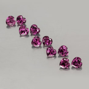 3.00 ct Red Rhodolite Garnet Stone, Natural Rhodolite Garnet in Heart Facet Shape for Sale