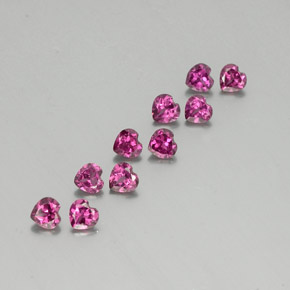 2.96 ctw Purple Rhodolite Garnet Stones, Natural Rhodolite Garnet in Heart Facet Shape for Sale