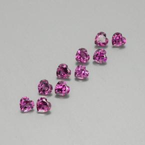 2.84 ctw Purple Rhodolite Garnet Stones, Natural Rhodolite Garnet in Heart Facet Shape for Sale