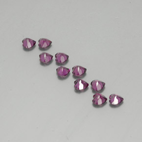 Rhodolite Garnet Gemstones in 4 x 4 mm (calibrated) Size for Sale, Rhodolite Garnet Stones in Dark Purple Color