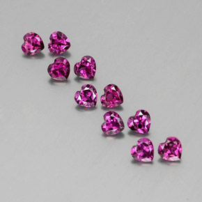 2.80 ct Red Rhodolite Garnet Gemstone, Rhodolite Garnet Gem in Heart Facet Shape for Sale.
